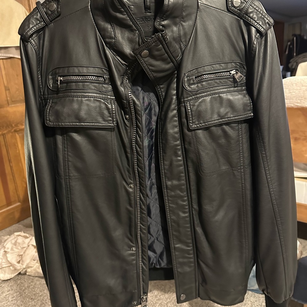 Calvin Klein faux leather jacket S